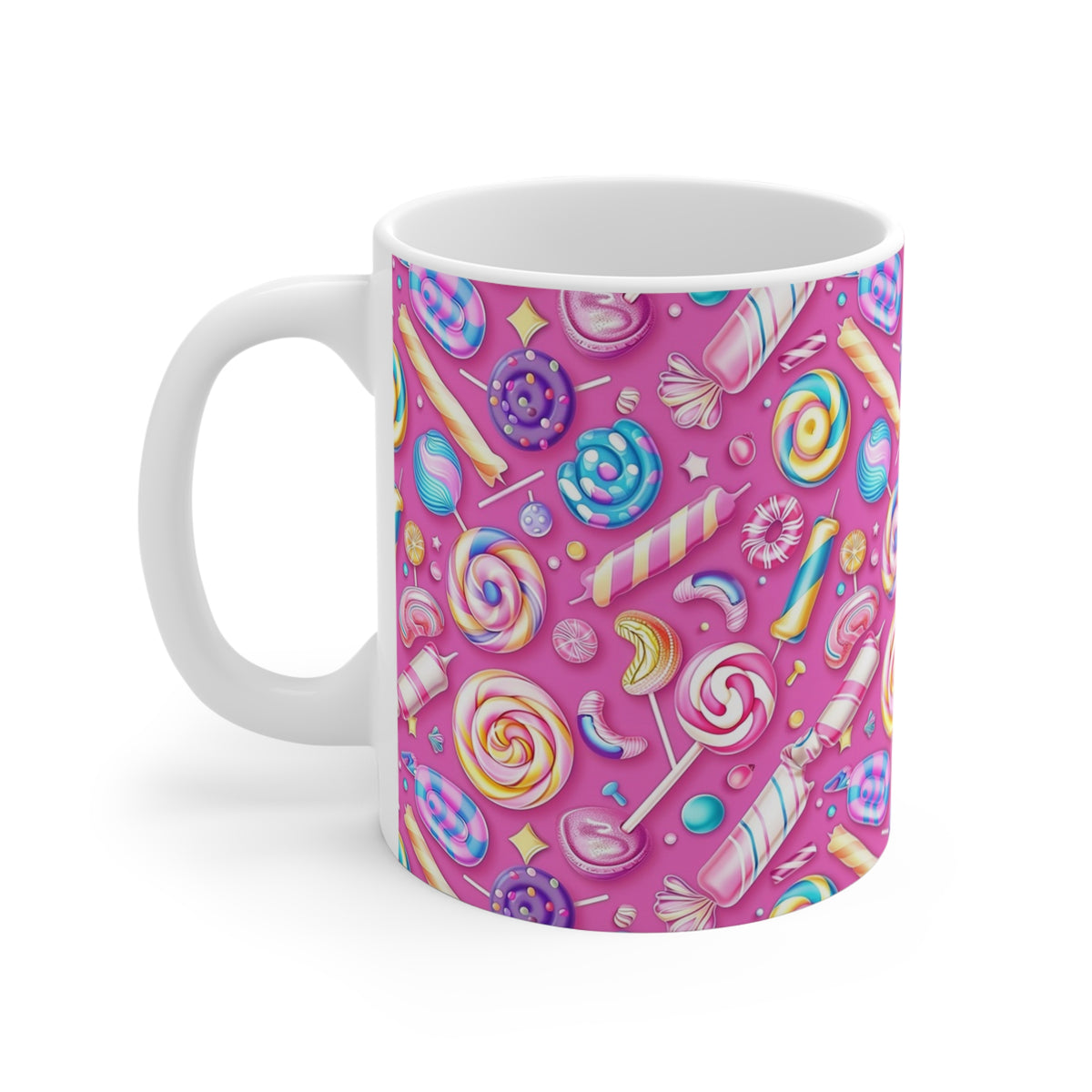 Colorful All-Over Candy Theme Coffee Mug Fun Ceramic Drinkware 440