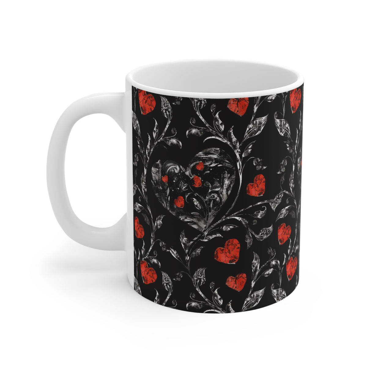 Colorful Heart Design Coffee Mug - Endless Love Pattern Ceramic Cup 701