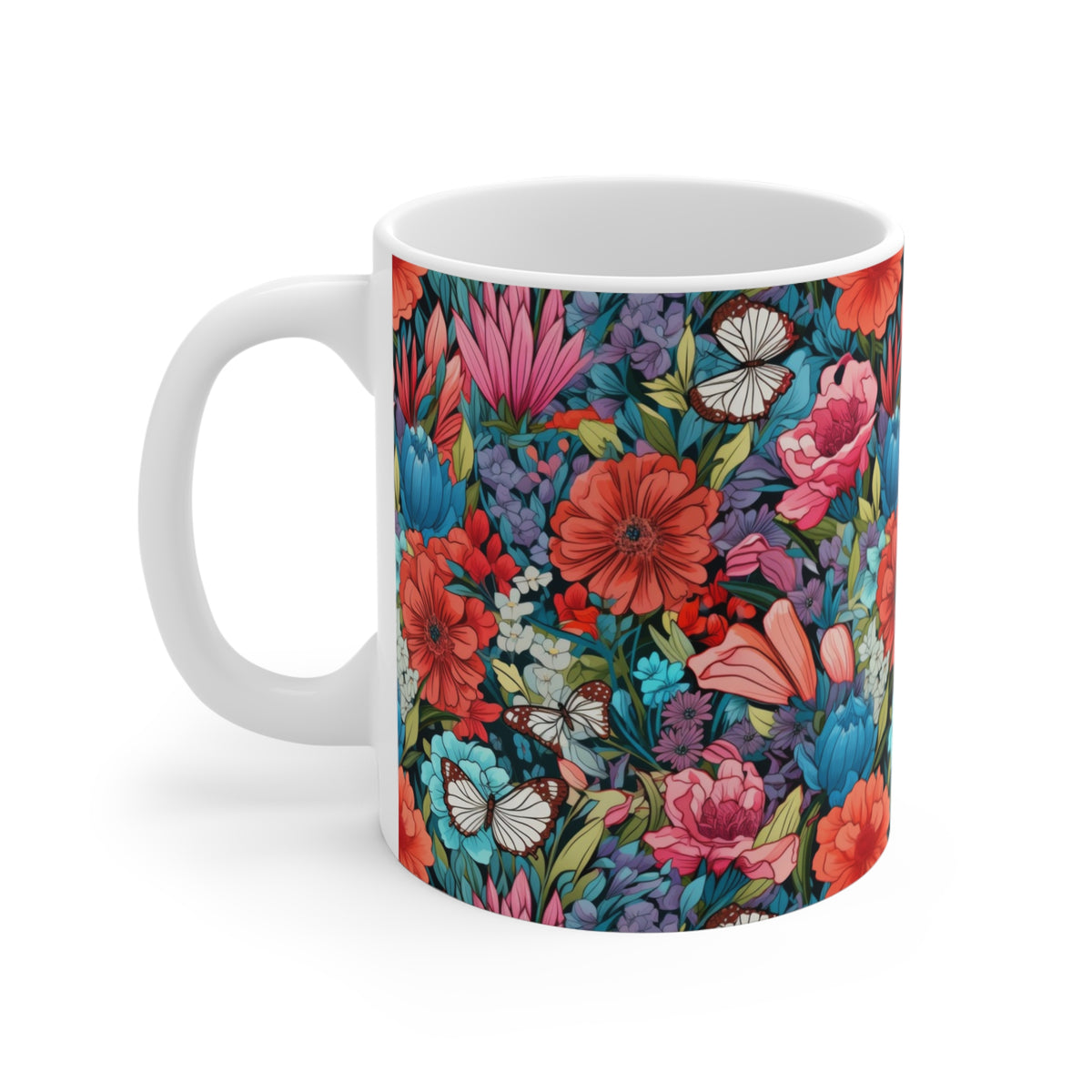 Floral Garden Pattern Coffee Mug – A Must-Have for Nature Enthusiasts    (2)