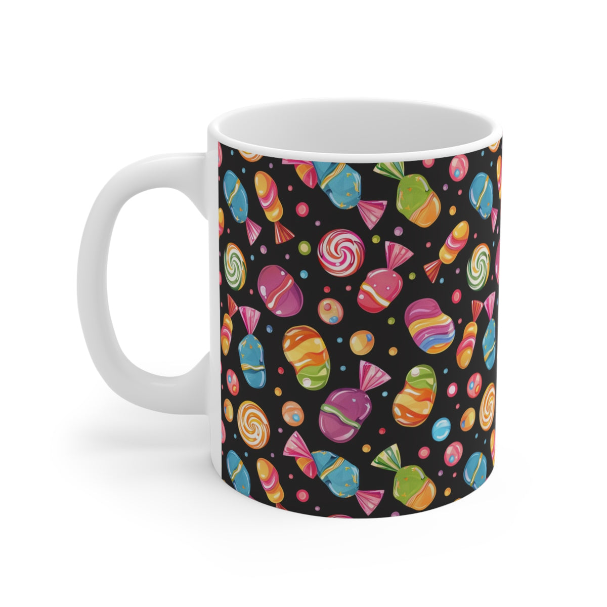 Colorful All-Over Candy Theme Coffee Mug Fun Ceramic Drinkware 314