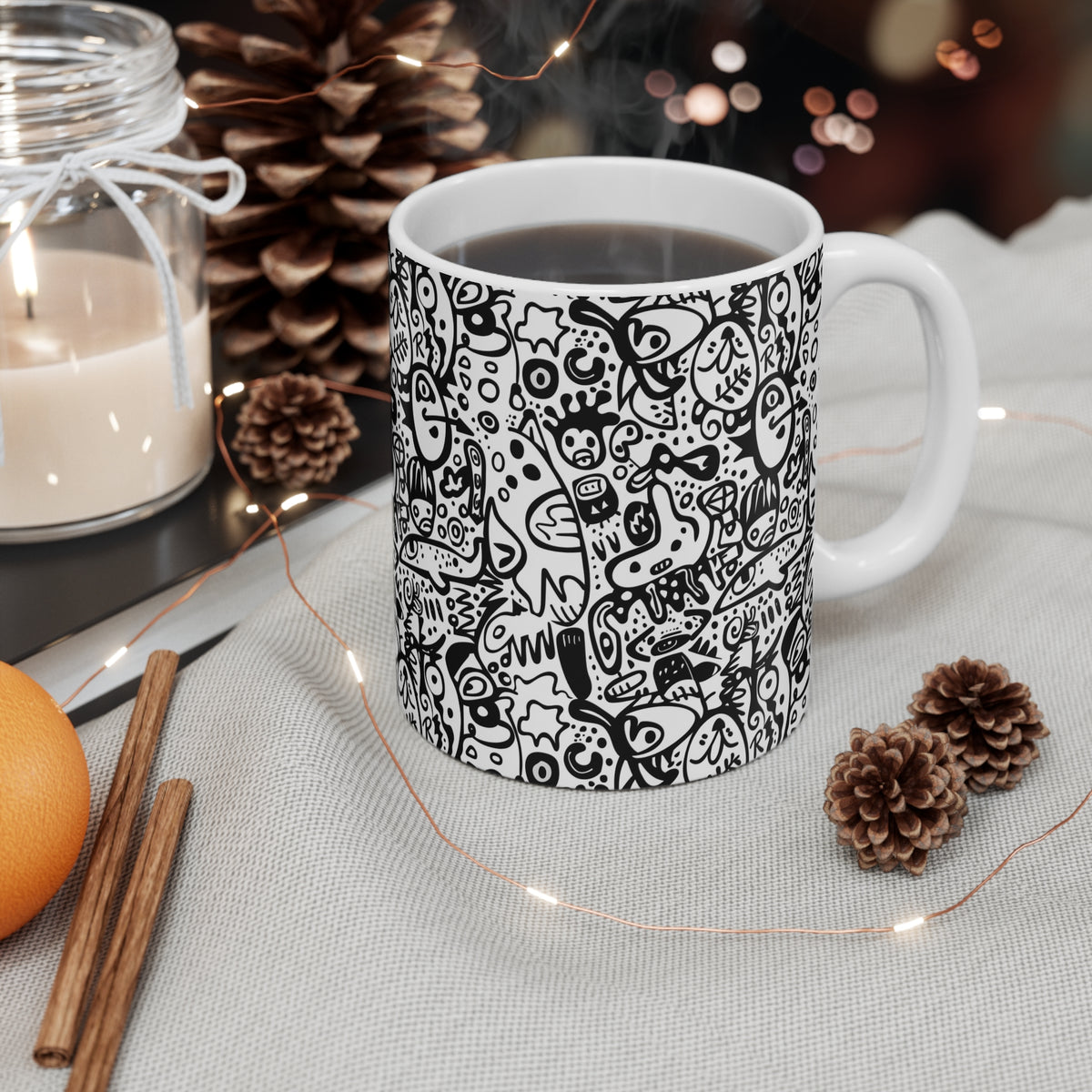 Artistic Doodle Coffee Mug - Sip with Imagination 206