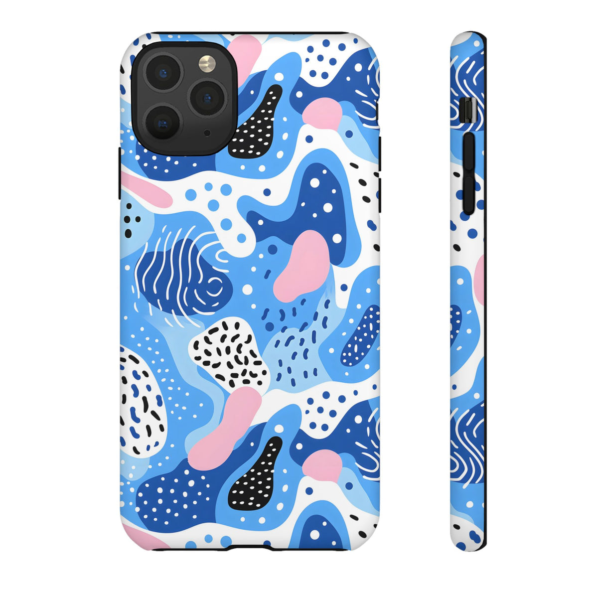 Abstract Baby Blue Memphis Design Phone Case – Sleek and Contemporary Artistry