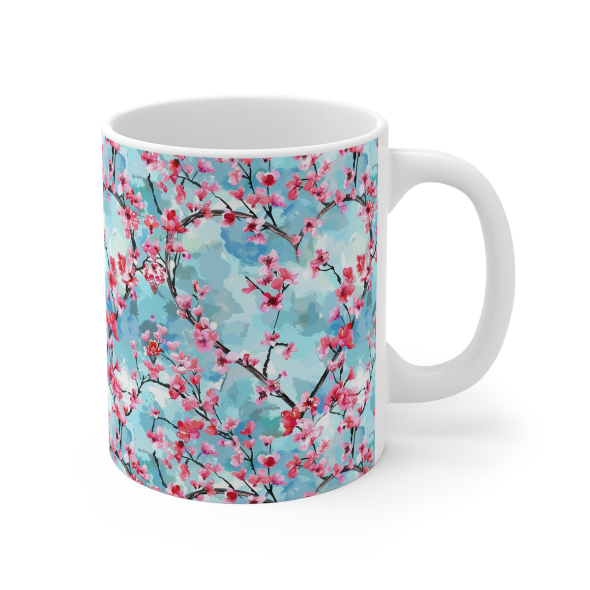 Colorful Heart Design Coffee Mug - Endless Love Pattern Ceramic Cup 949
