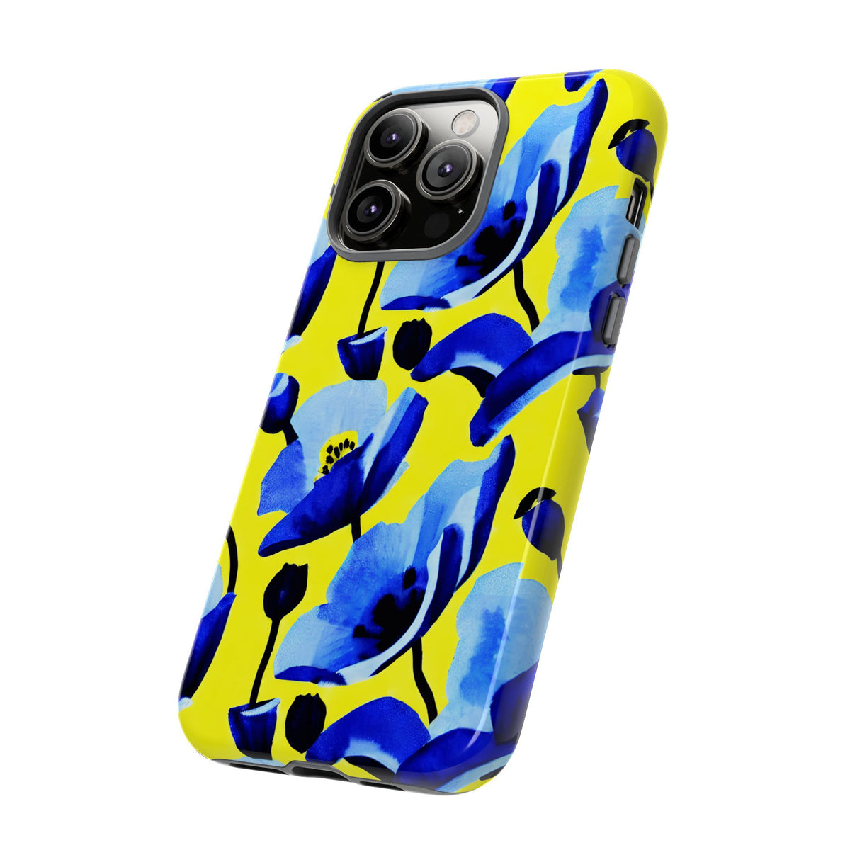 Vibrant Blue Floral Phone Case – A Perfect Fusion of Style and Protection