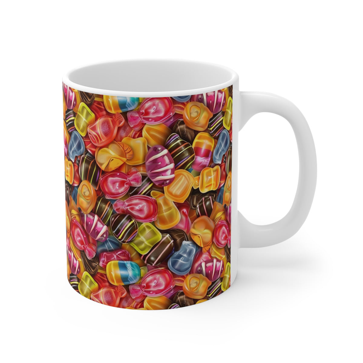 Colorful All-Over Candy Theme Coffee Mug Fun Ceramic Drinkware 446