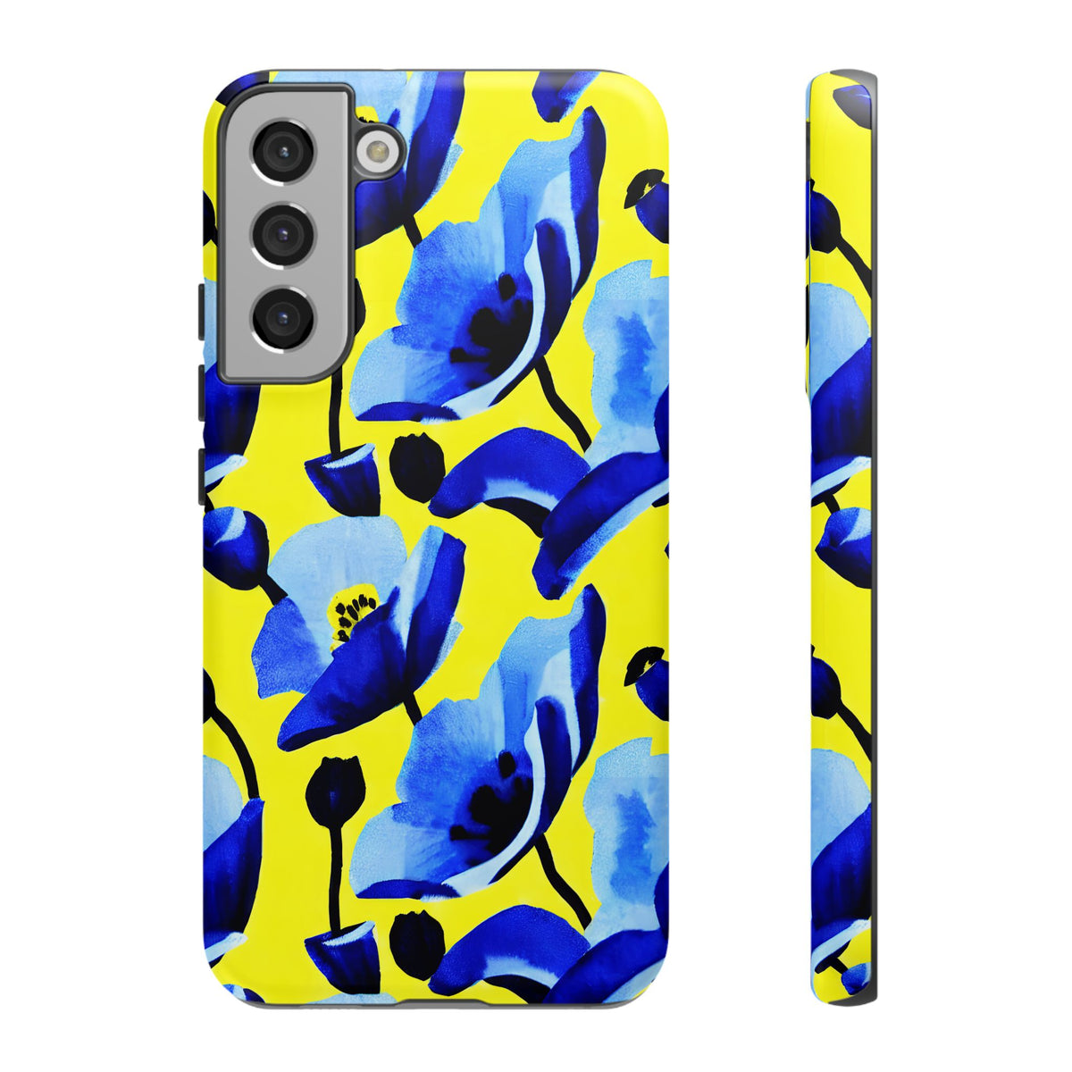 Vibrant Blue Floral Phone Case – A Perfect Fusion of Style and Protection