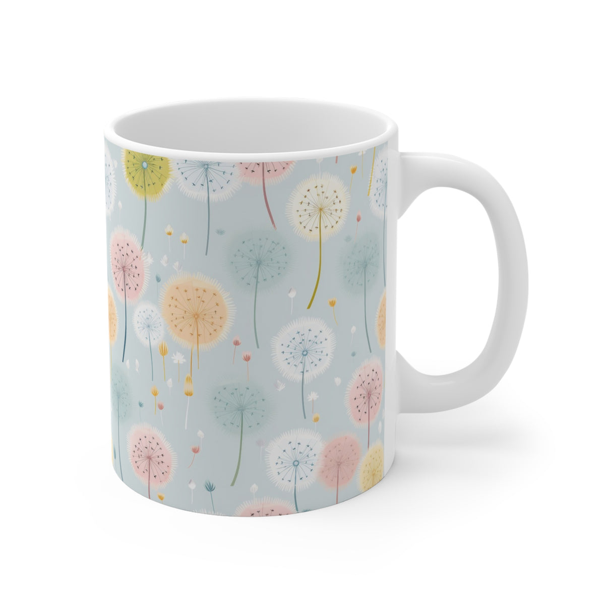 Pastel Dandelion Pattern Coffee Cup-Floral Ceramic Mug for Tea and Coffee  (8)