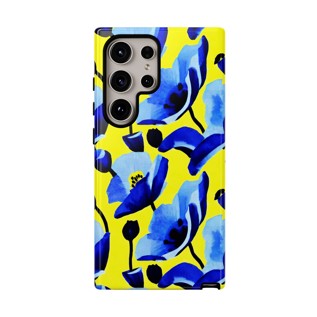 Vibrant Blue Floral Phone Case – A Perfect Fusion of Style and Protection