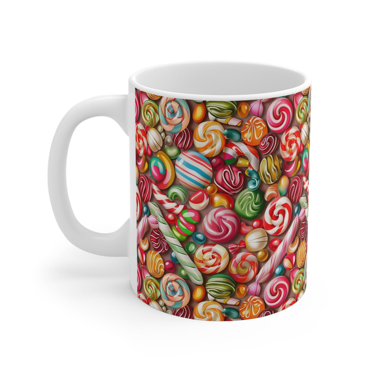 Colorful All-Over Candy Theme Coffee Mug Fun Ceramic Drinkware 496