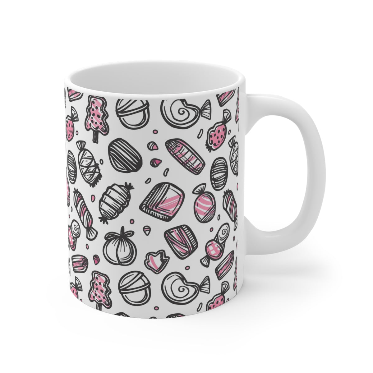 Colorful All-Over Candy Theme Coffee Mug Fun Ceramic Drinkware 415