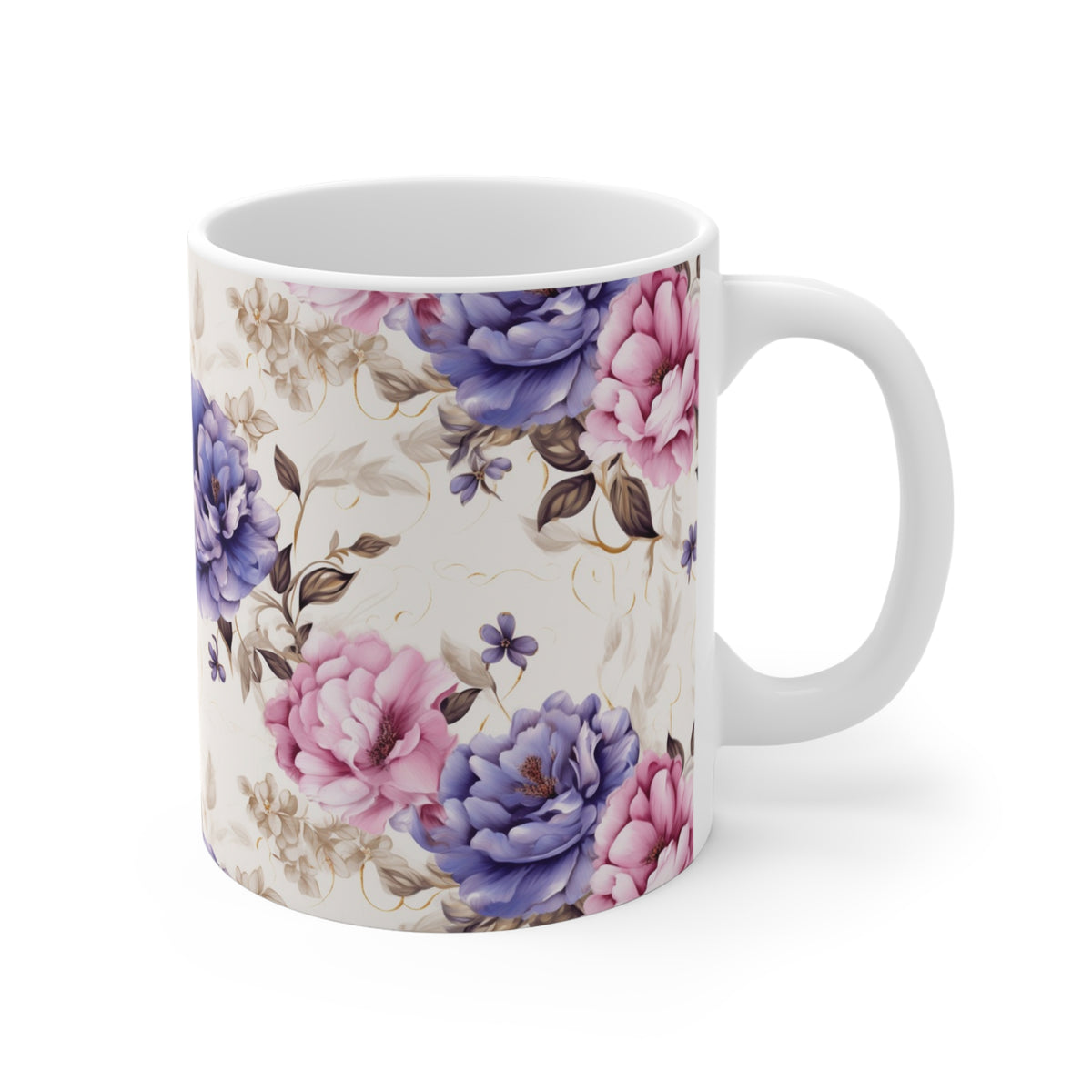 Various Watercolor Design All Over Coffee Mug – Unique Artistic Ceramic Coffee Cup 500