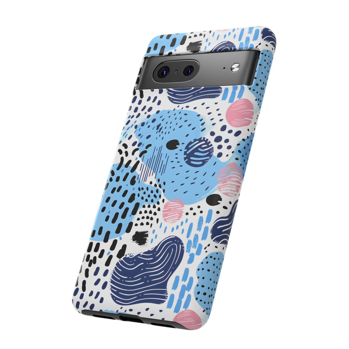 Abstract Baby Blue Memphis Design Phone Case – Sleek and Contemporary Artistry 3