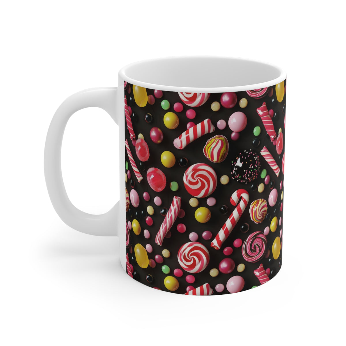 Colorful All-Over Candy Theme Coffee Mug Fun Ceramic Drinkware 235