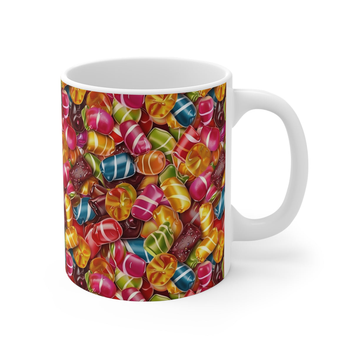 Colorful All-Over Candy Theme Coffee Mug Fun Ceramic Drinkware 225