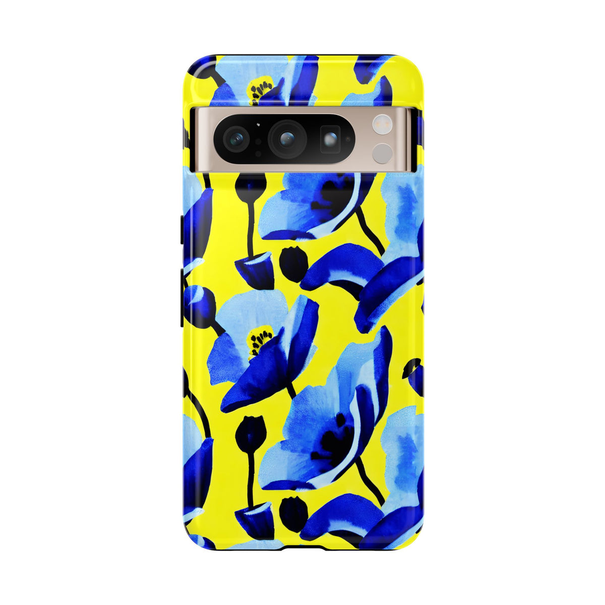 Vibrant Blue Floral Phone Case – A Perfect Fusion of Style and Protection