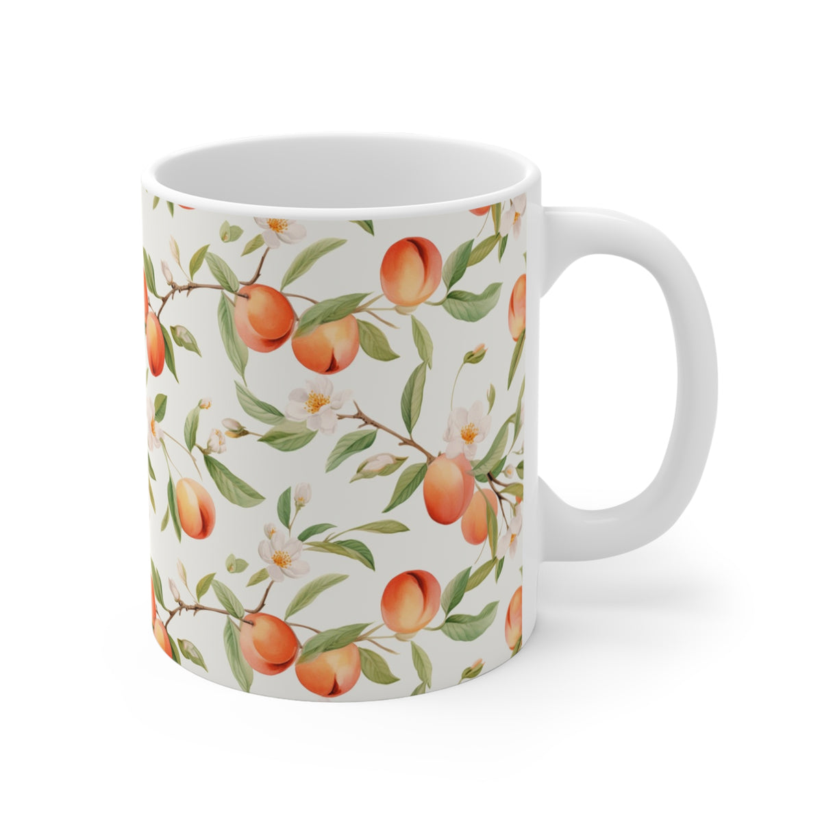 Vibrant Infinite Fruit Pattern Coffee Mug - Unique Ceramic Drinkware 695