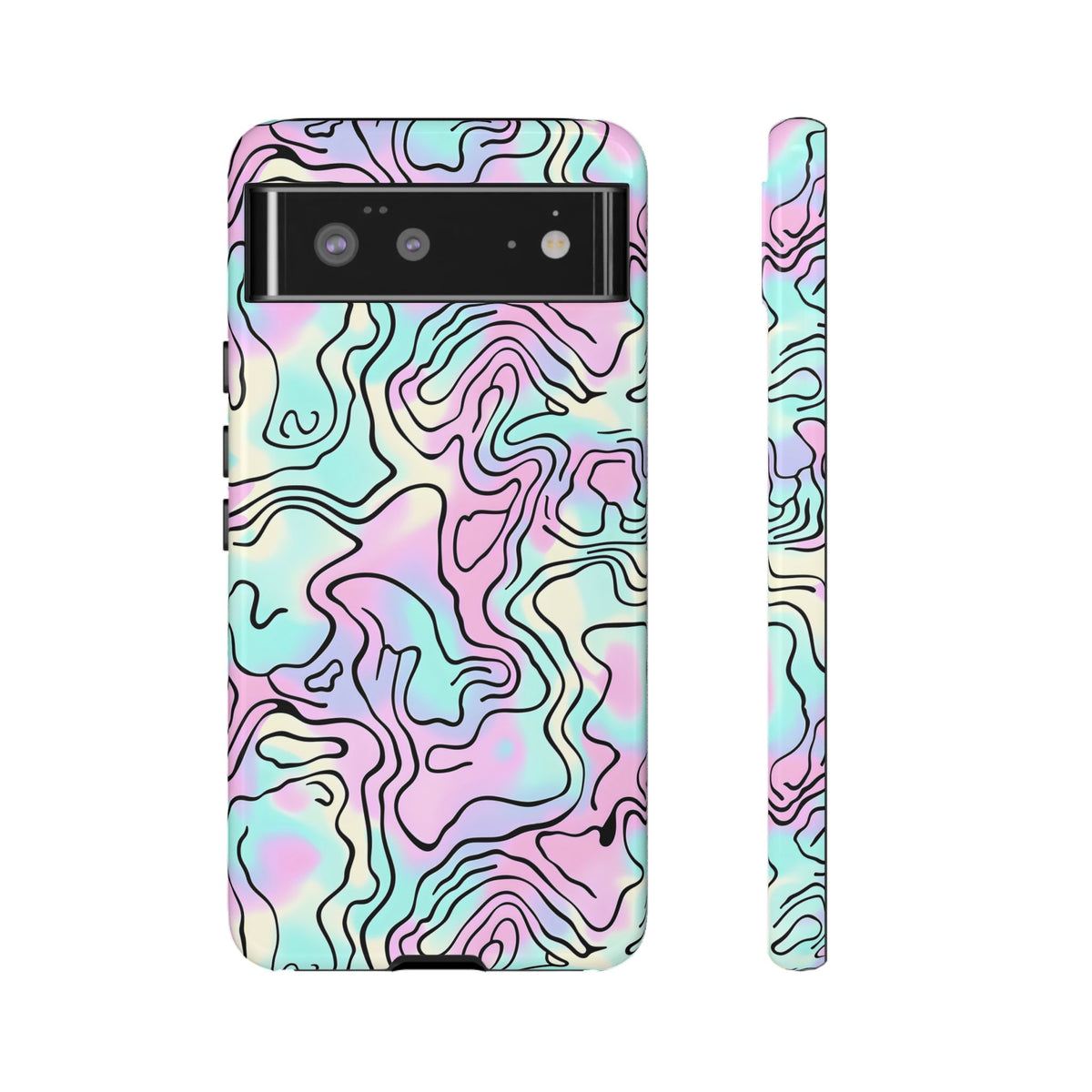 Abstract Pastel Waves and Wavy Lines Phone Case – Elegant and Modern Phone Cover