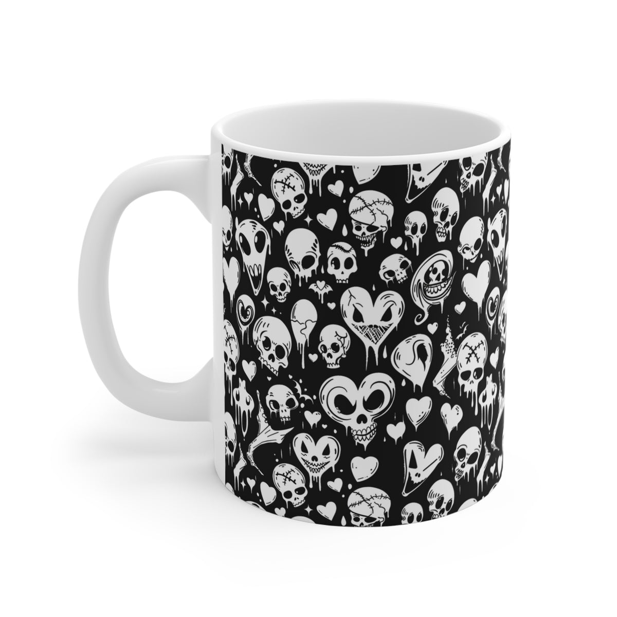 Colorful Heart Design Coffee Mug - Endless Love Pattern Ceramic Cup 403