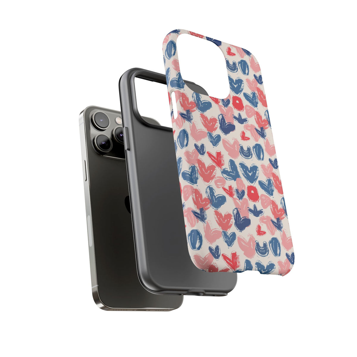 Heart Pattern Phone Case – Stylish & Loving Design for Your Device 354