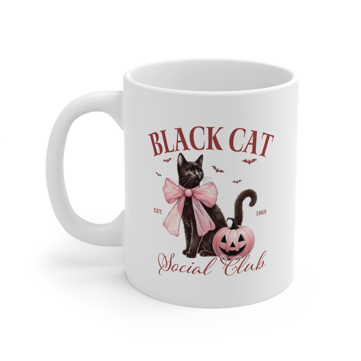 Black Cat Ceramic Coffee Cups, 11oz