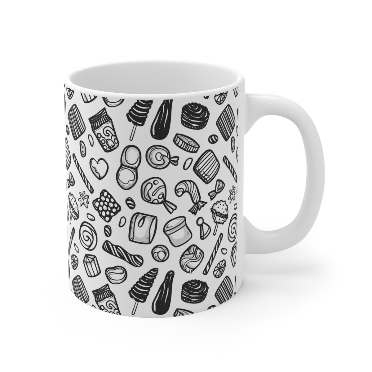 Colorful All-Over Candy Theme Coffee Mug Fun Ceramic Drinkware 270