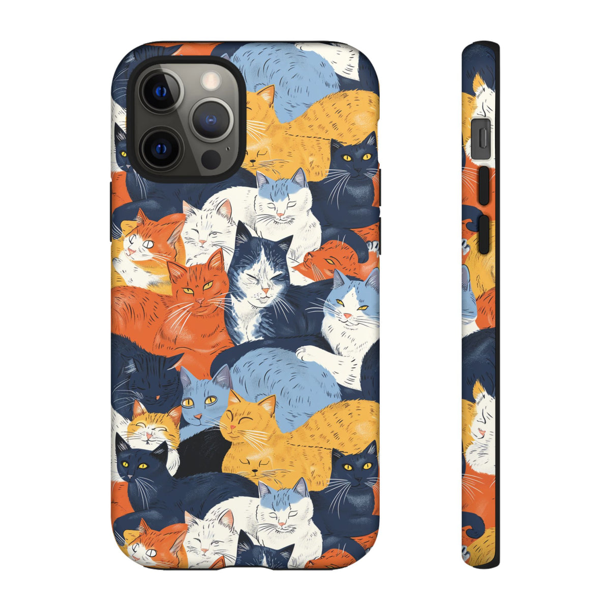 Seamless Cat Pattern Design Phone Case – Playful and Stylish Cat-Themed Phone Cover