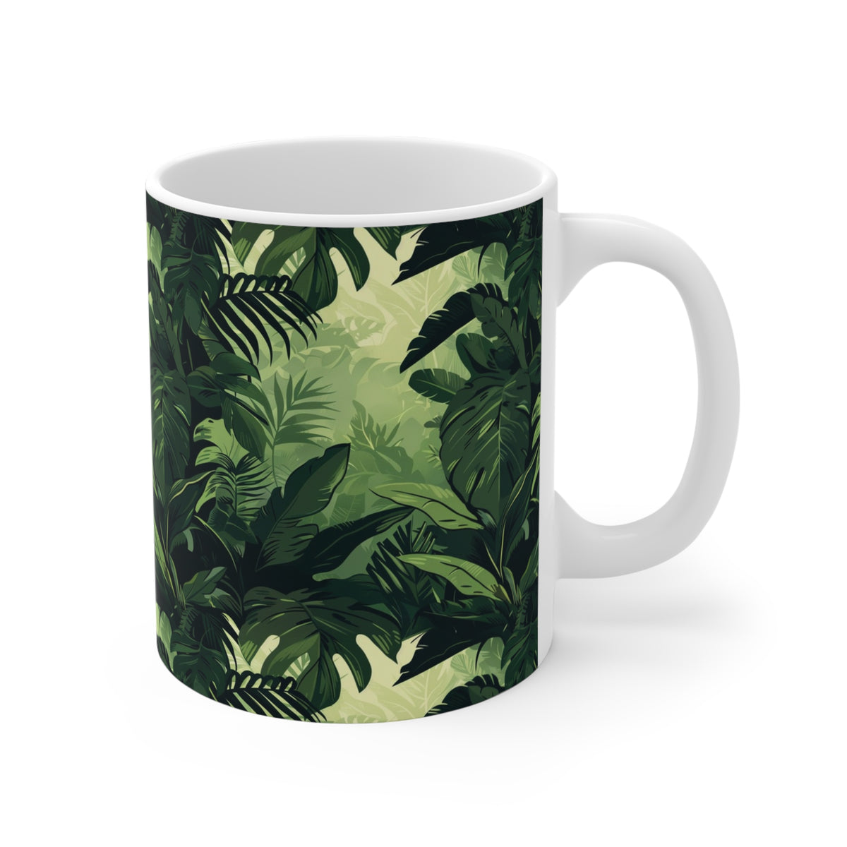 Endless Forest Pattern Coffee Mug - Nature-Inspired Ceramic Drinkware 071