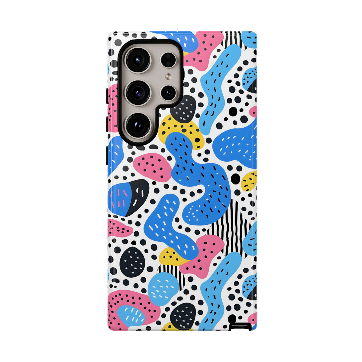 Abstract Baby Blue Memphis Design Phone Case – Sleek and Contemporary Artistry 2