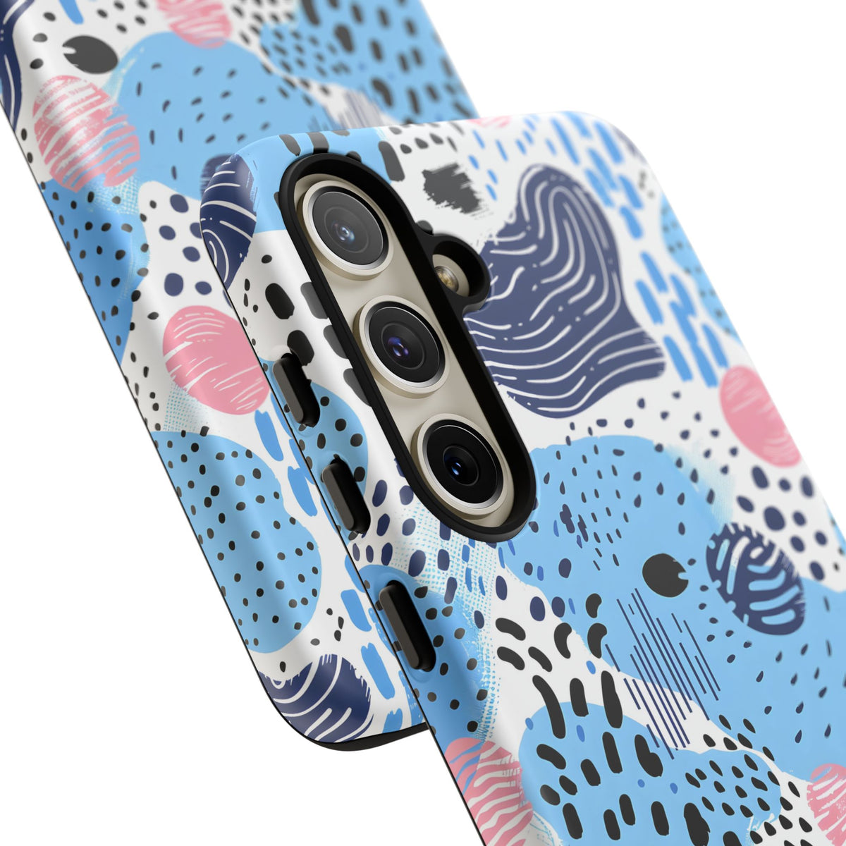 Abstract Baby Blue Memphis Design Phone Case – Sleek and Contemporary Artistry 3