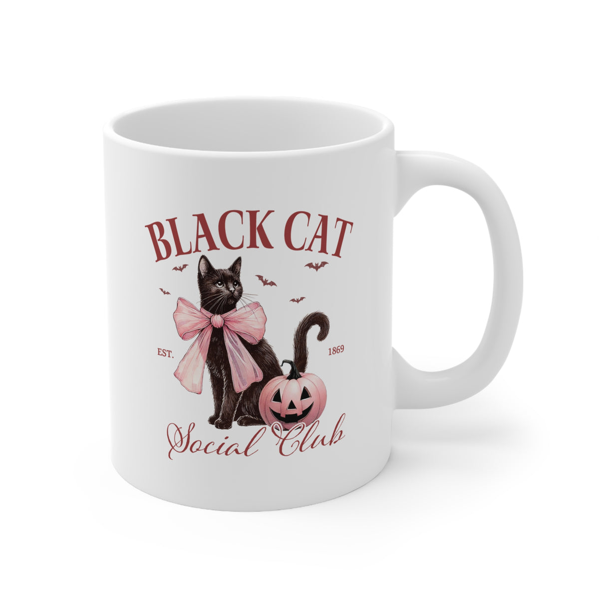 Black Cat Ceramic Coffee Cups, 11oz