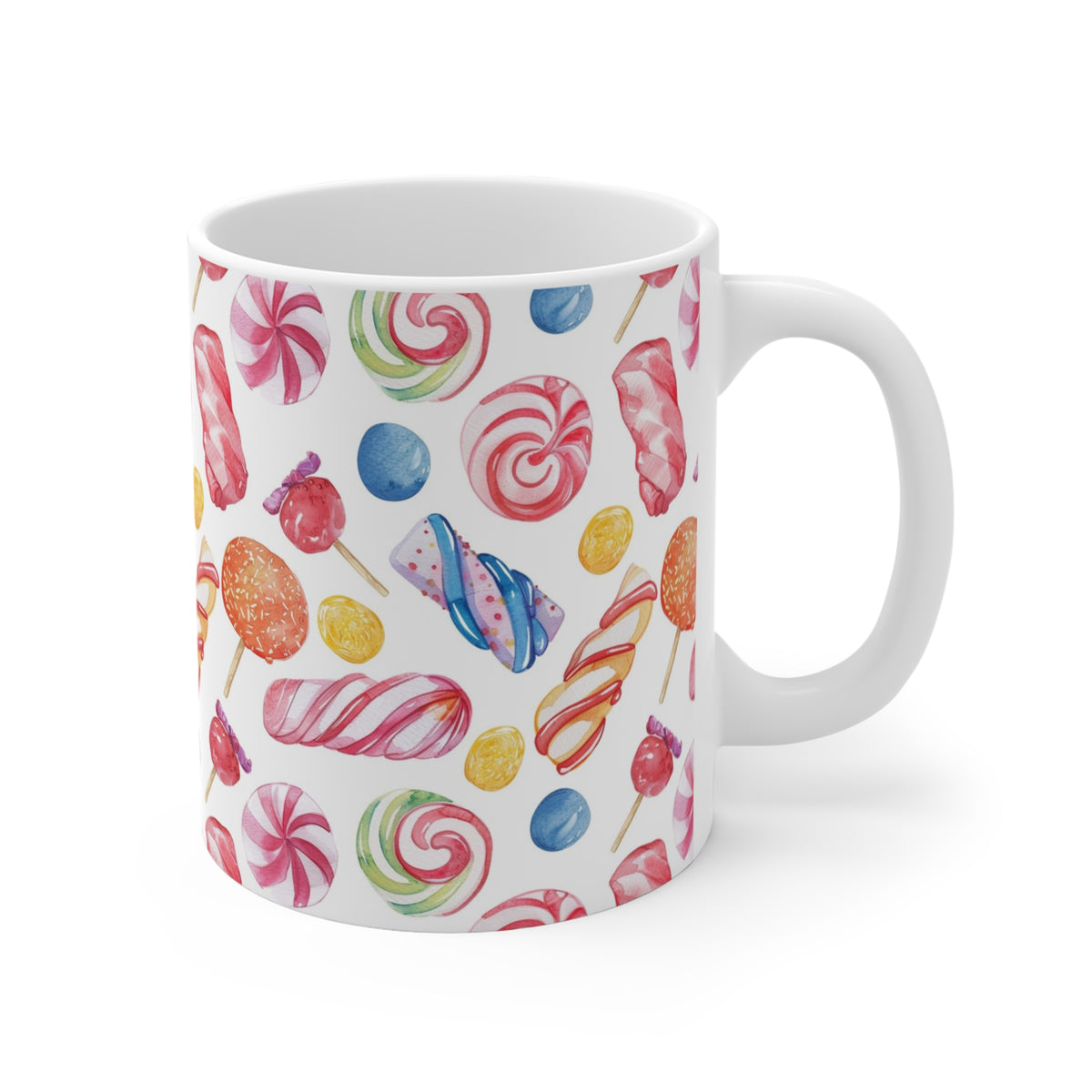 Colorful All-Over Candy Theme Coffee Mug Fun Ceramic Drinkware 280