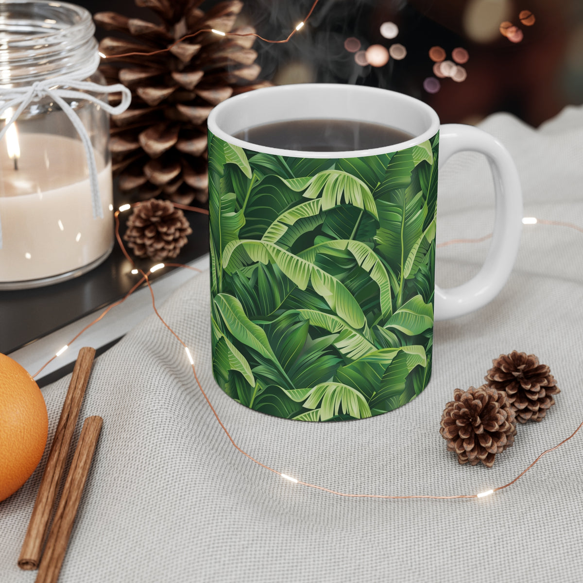 Endless Forest Pattern Coffee Mug - Nature-Inspired Ceramic Drinkware 075