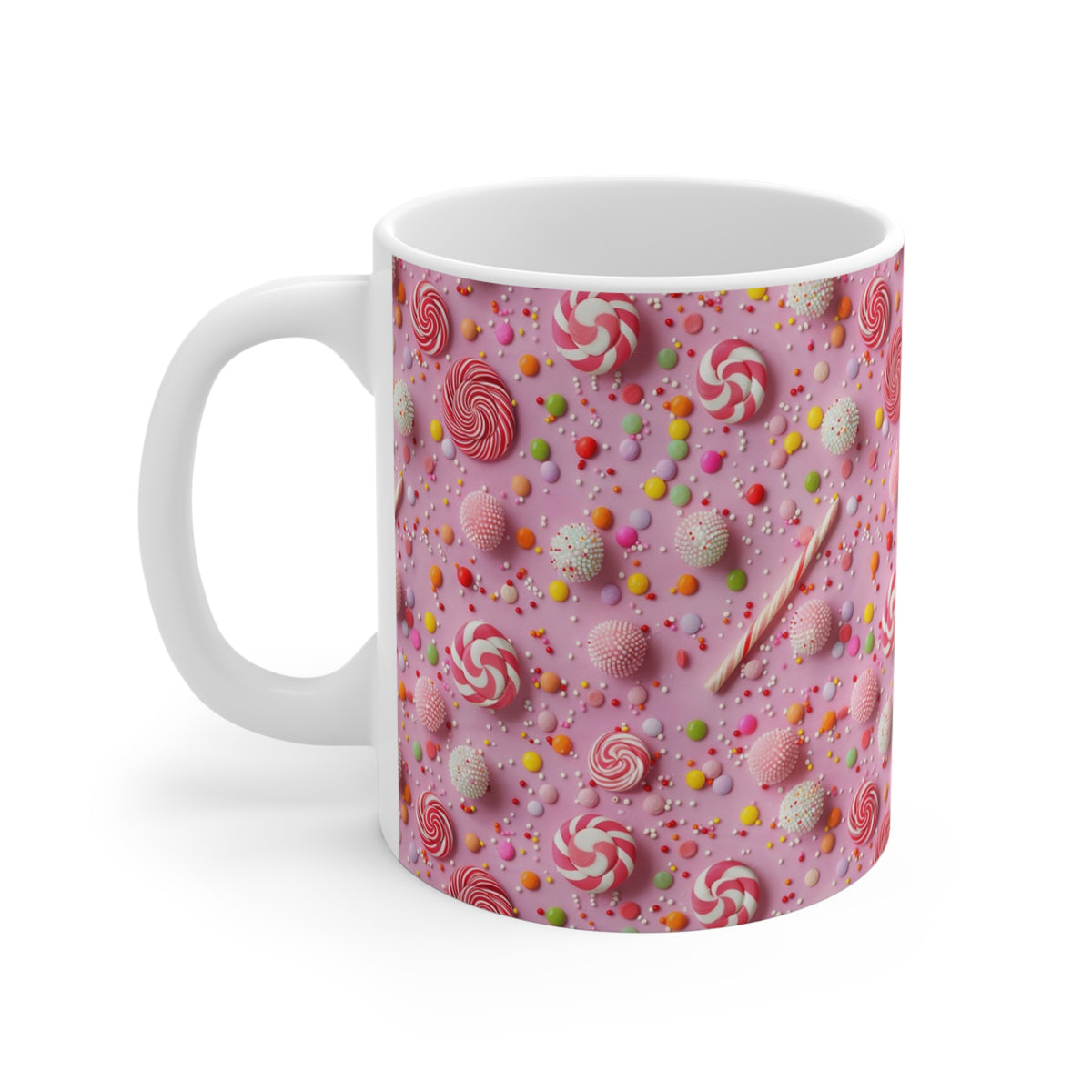 Colorful All-Over Candy Theme Coffee Mug Fun Ceramic Drinkware 218