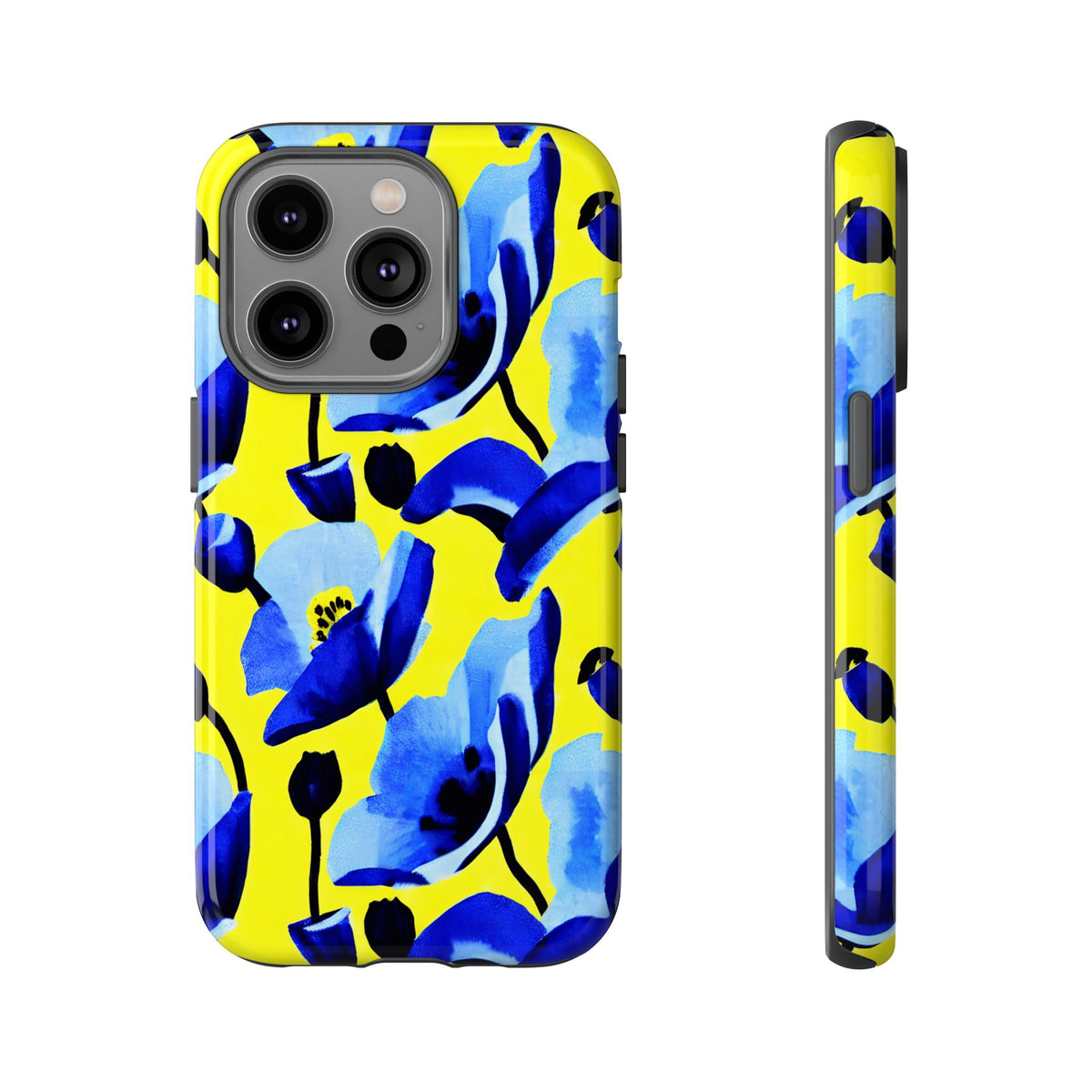 Vibrant Blue Floral Phone Case – A Perfect Fusion of Style and Protection