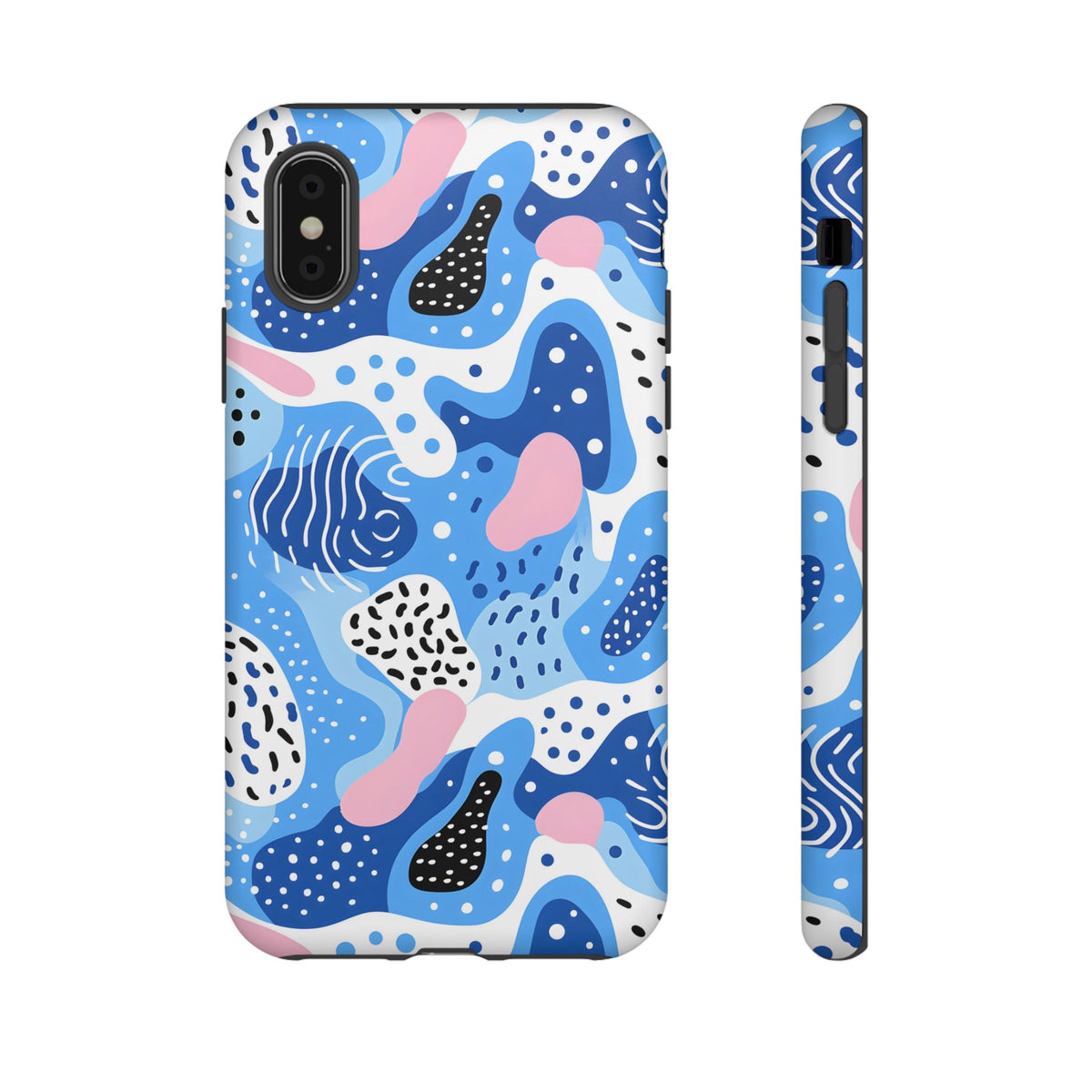 Abstract Baby Blue Memphis Design Phone Case – Sleek and Contemporary Artistry