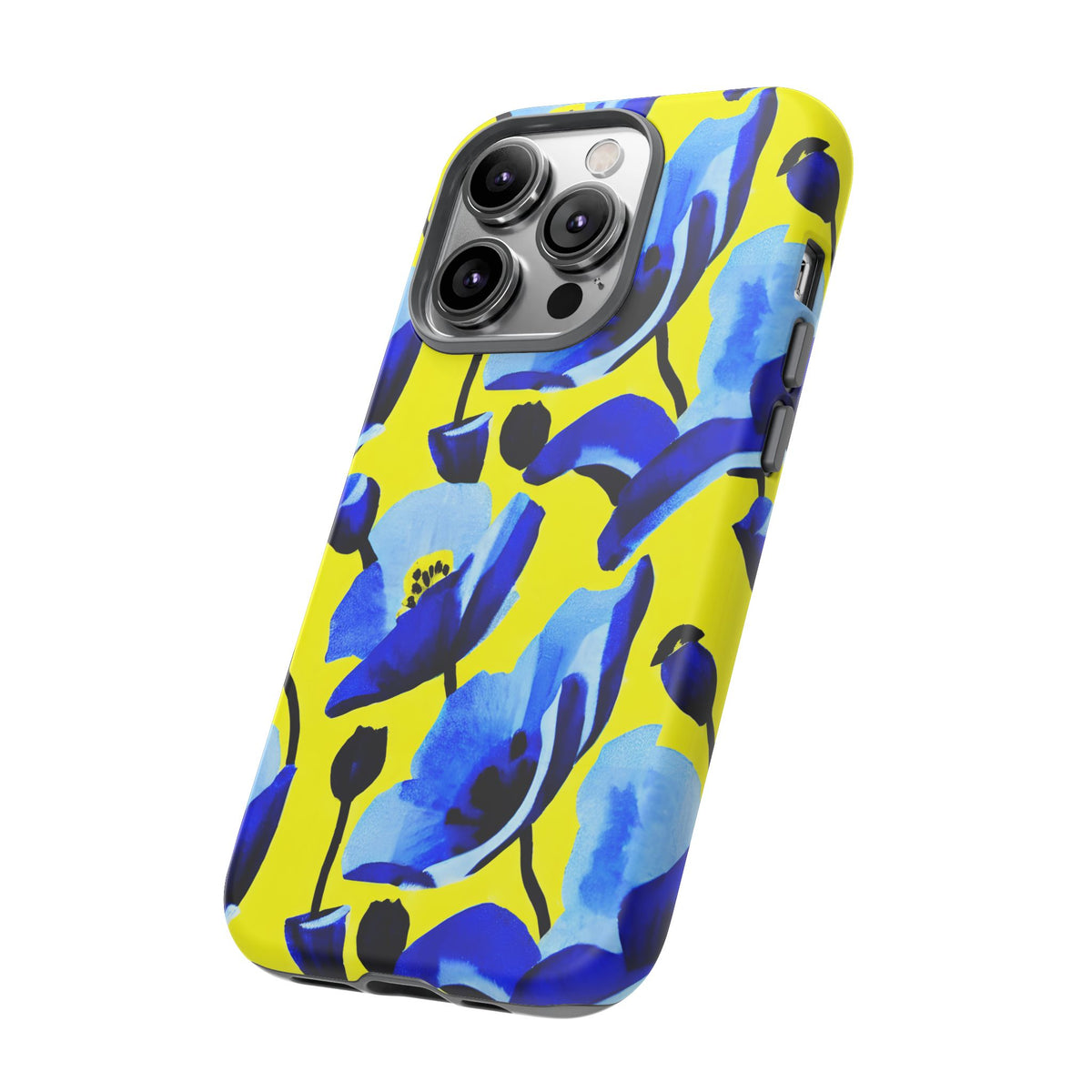 Vibrant Blue Floral Phone Case – A Perfect Fusion of Style and Protection