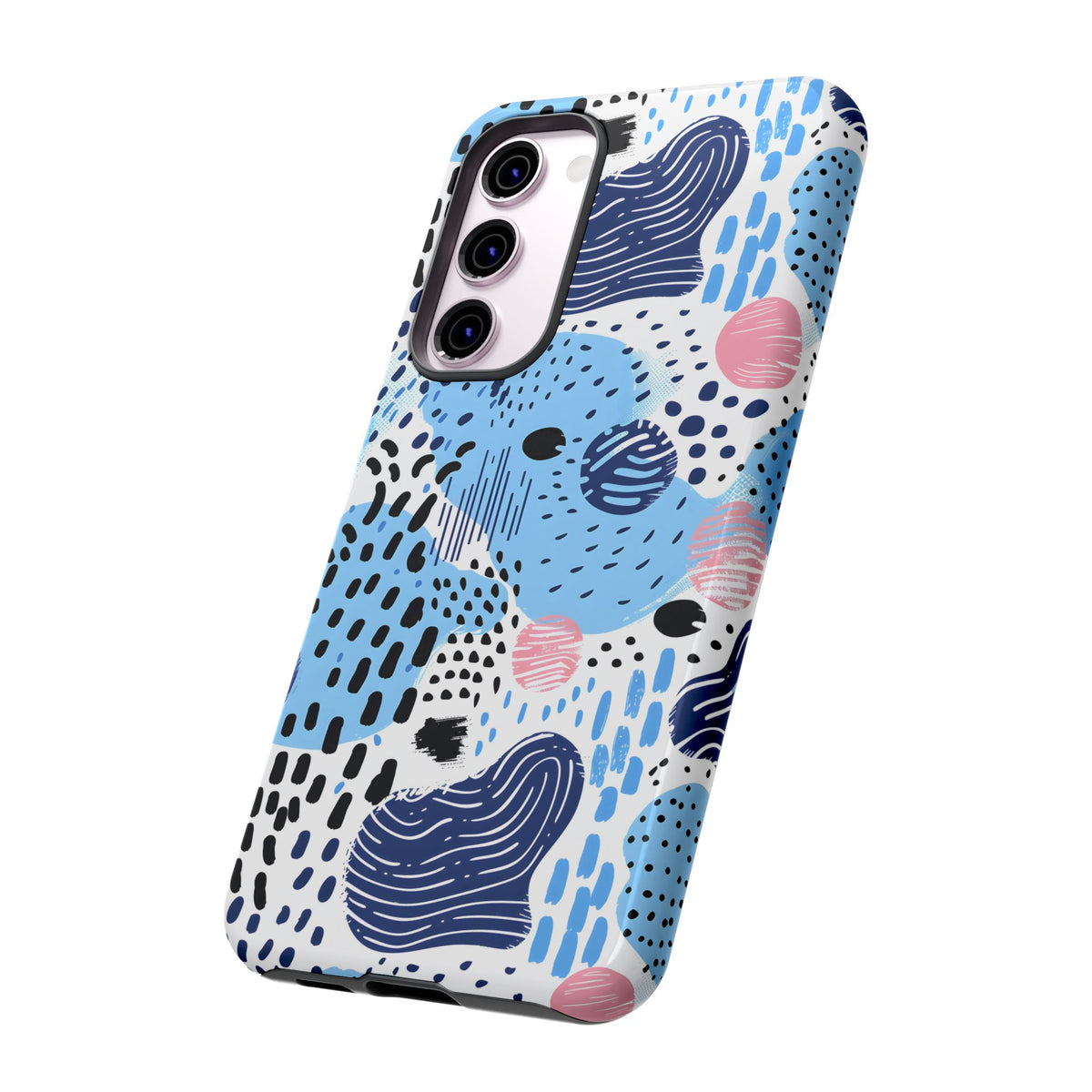 Abstract Baby Blue Memphis Design Phone Case – Sleek and Contemporary Artistry 3