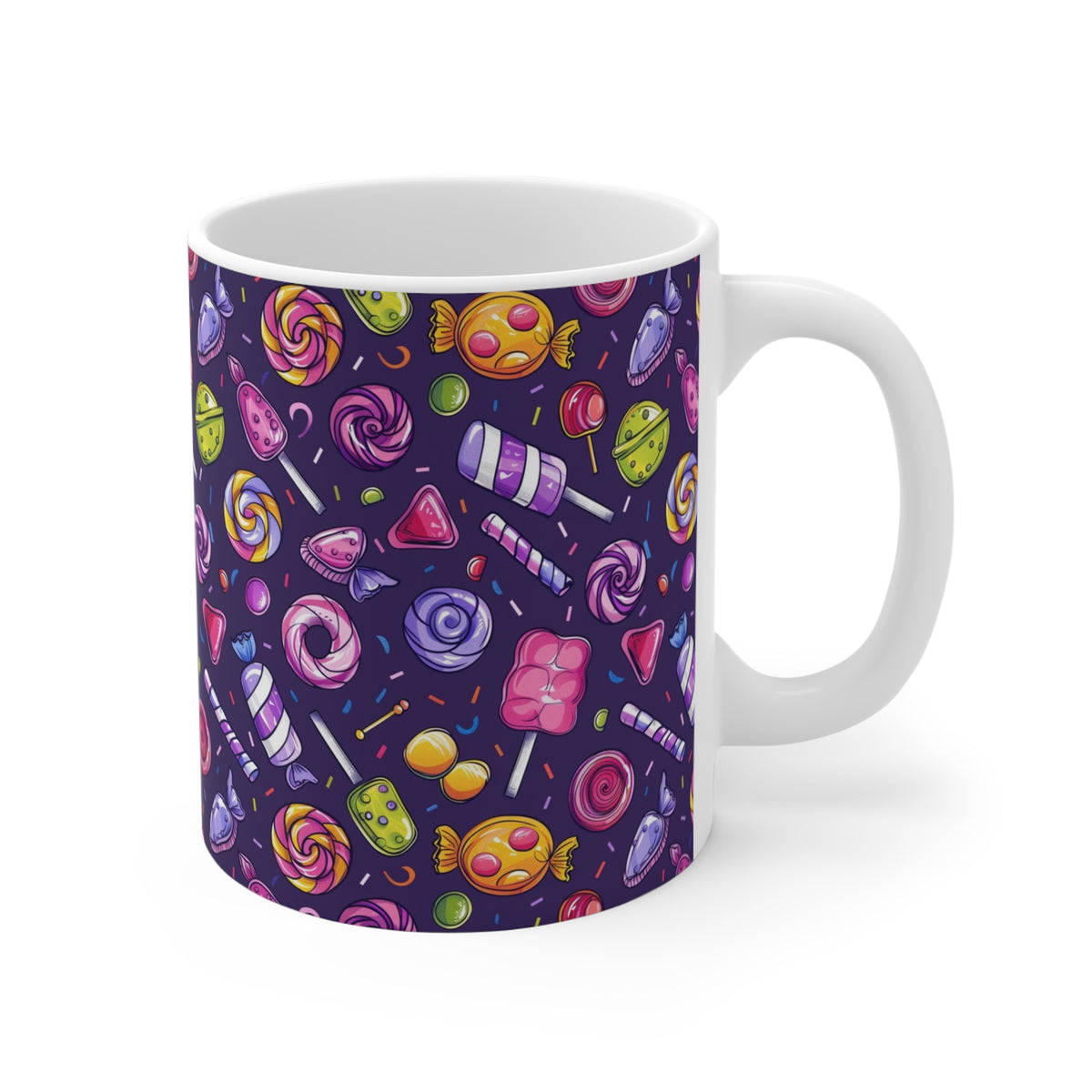 Colorful All-Over Candy Theme Coffee Mug Fun Ceramic Drinkware 187