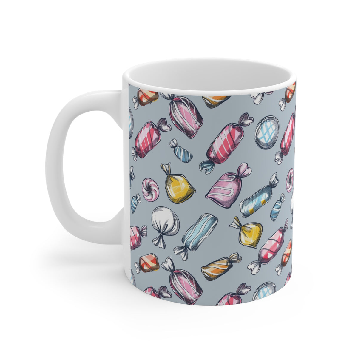 Colorful All-Over Candy Theme Coffee Mug Fun Ceramic Drinkware 203