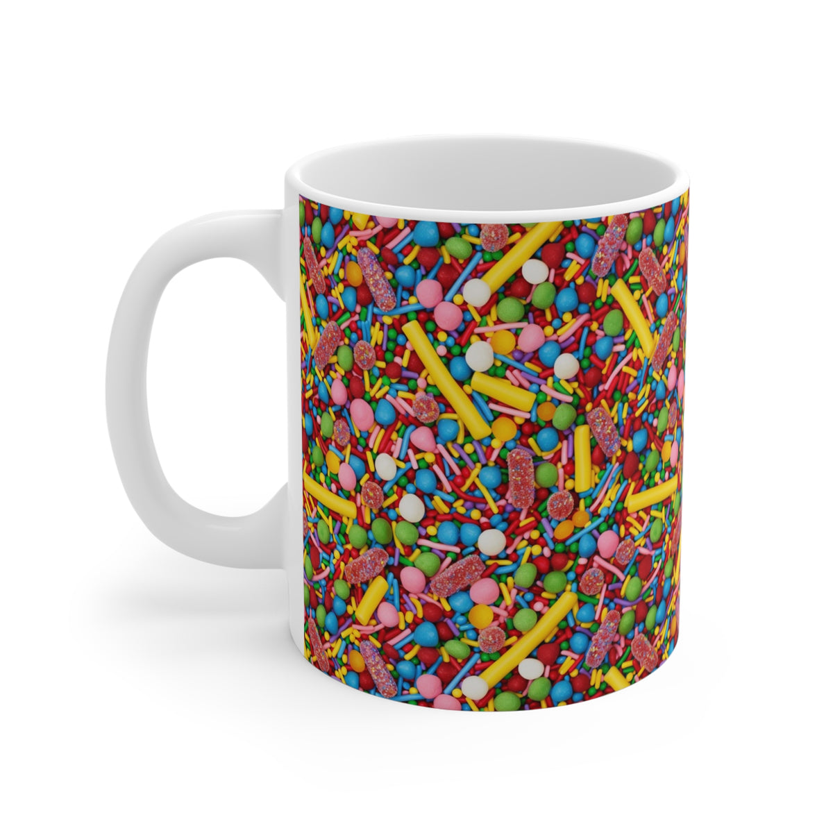 Colorful All-Over Candy Theme Coffee Mug Fun Ceramic Drinkware 469