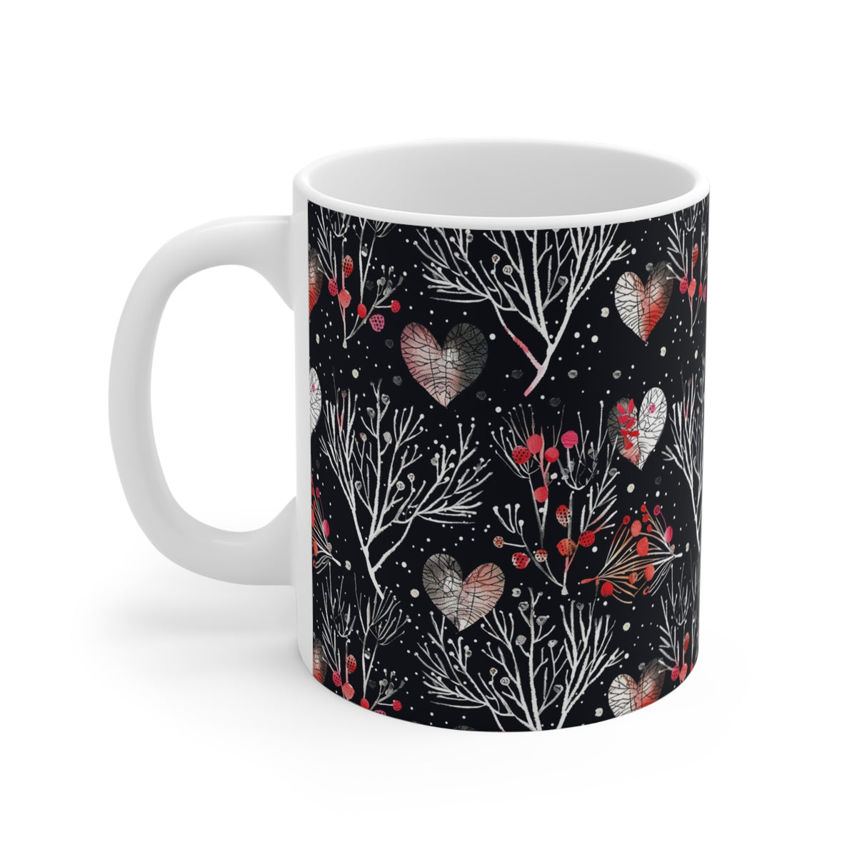Colorful Heart Design Coffee Mug - Endless Love Pattern Ceramic Cup 658