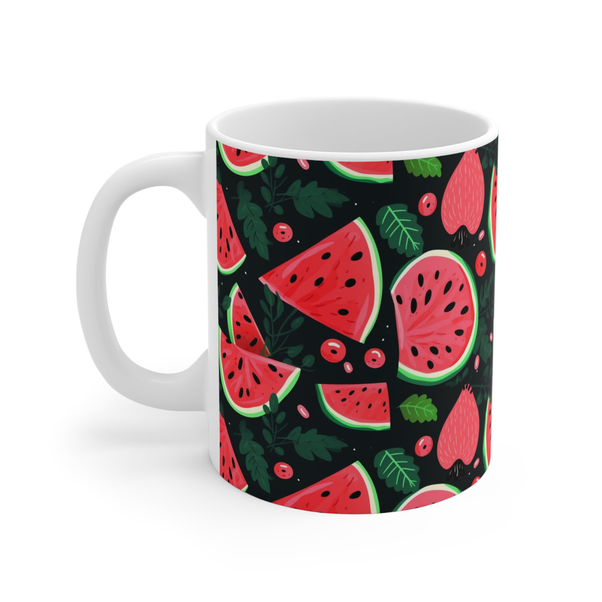 Vibrant Infinite Fruit Pattern Coffee Mug - Unique Ceramic Drinkware 994