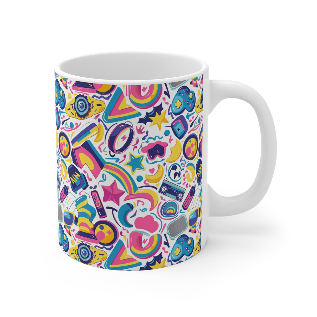 90s Retro Coffee Mug - Full Wrap Design 573