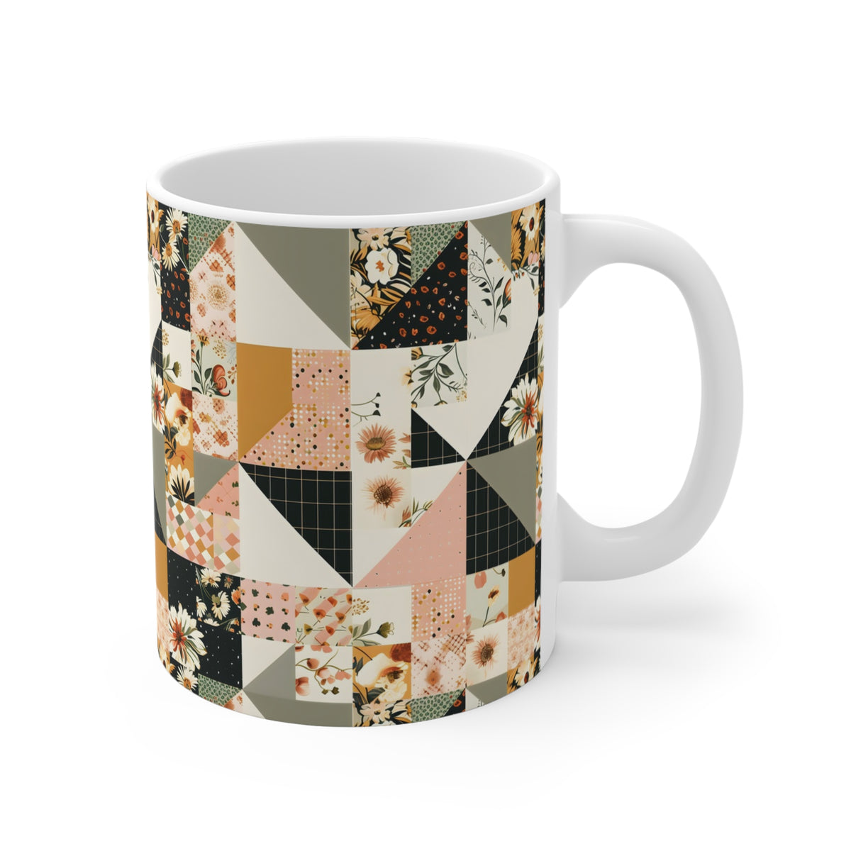 Farmhouse Patchwork Pastel Quilt Pattern Coffee Cup  (7)