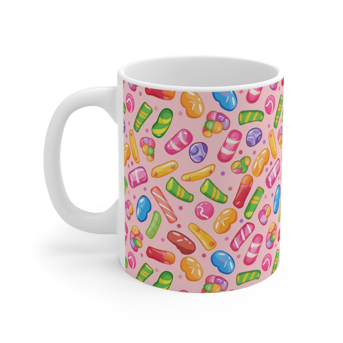 Colorful All-Over Candy Theme Coffee Mug Fun Ceramic Drinkware 131