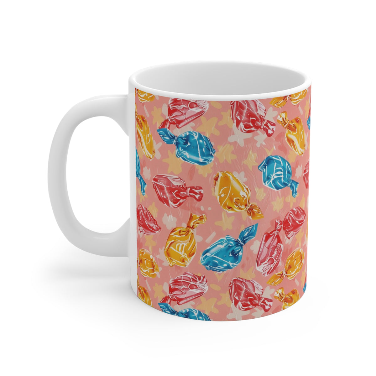 Colorful All-Over Candy Theme Coffee Mug Fun Ceramic Drinkware 493