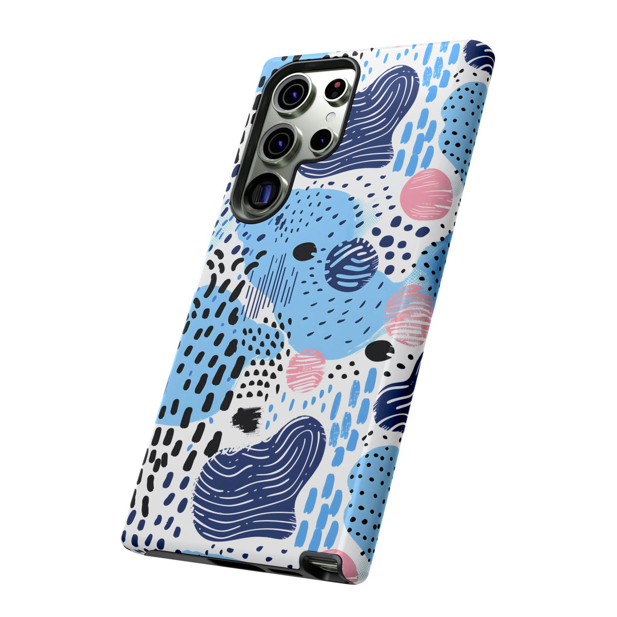 Abstract Baby Blue Memphis Design Phone Case – Sleek and Contemporary Artistry 3