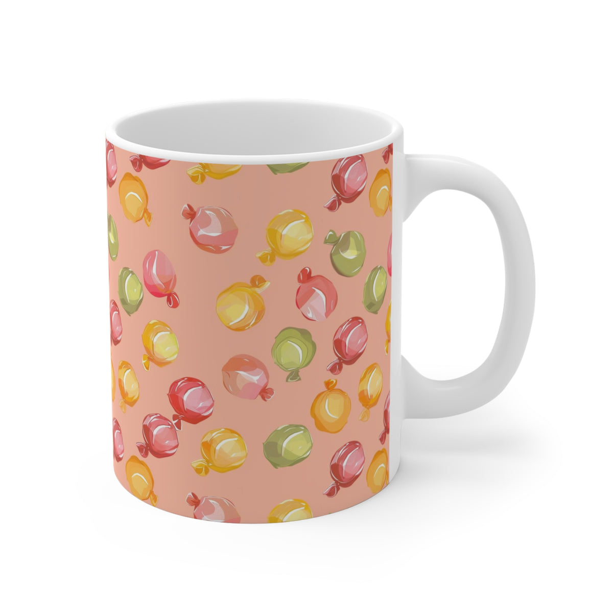 Colorful All-Over Candy Theme Coffee Mug Fun Ceramic Drinkware 073