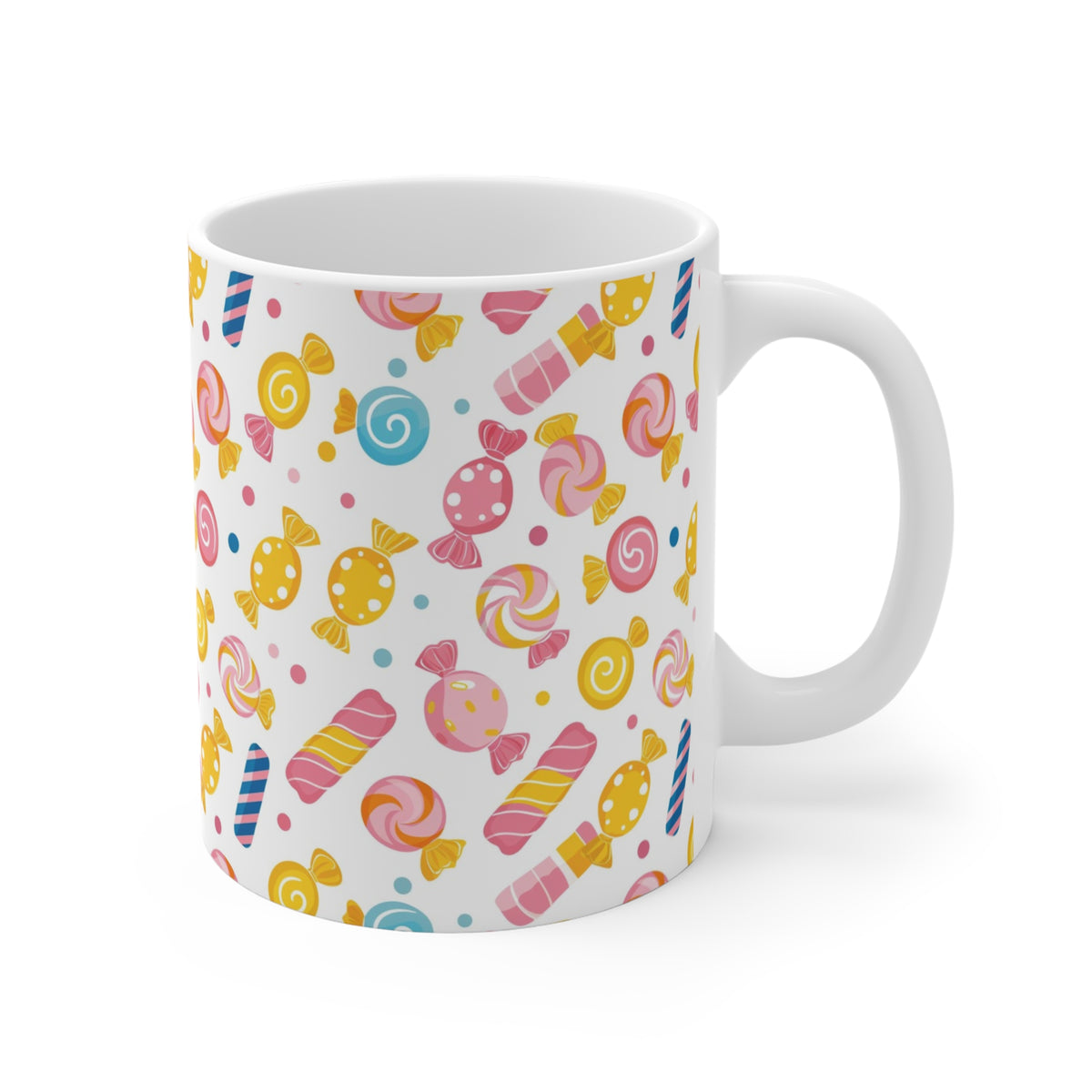 Colorful All-Over Candy Theme Coffee Mug Fun Ceramic Drinkware 186