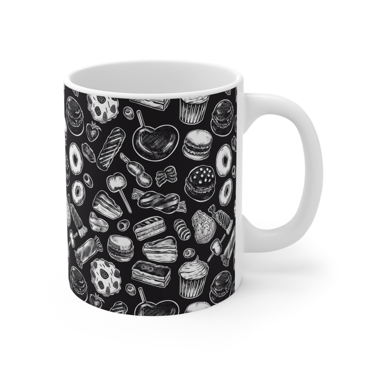 Colorful All-Over Candy Theme Coffee Mug Fun Ceramic Drinkware 395